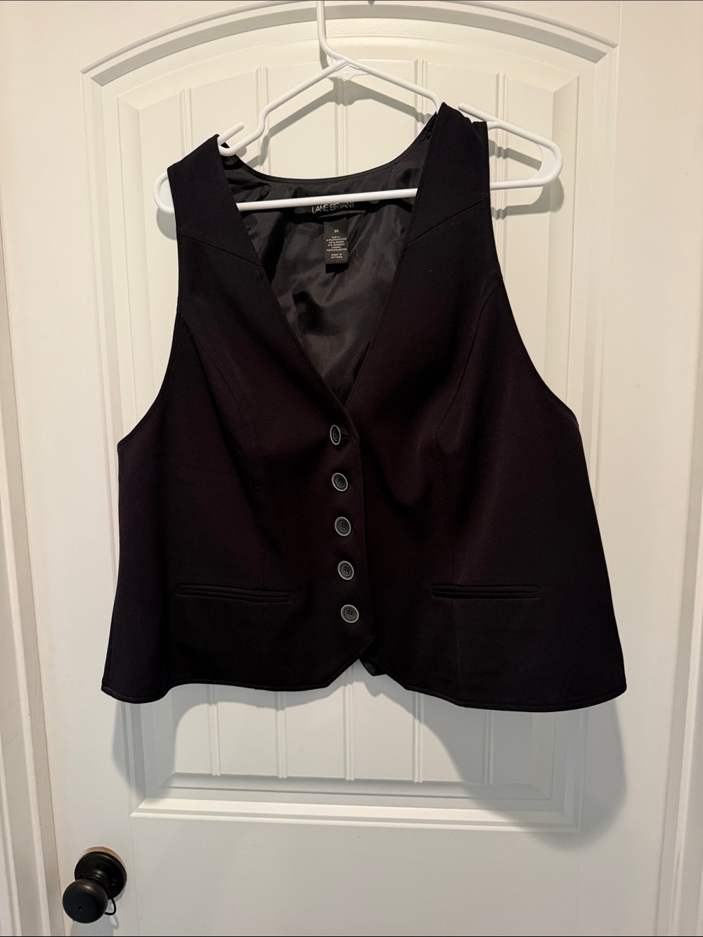 Lane Bryant Black Button-Front Vest